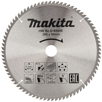 Makita TCT list testere 260mm D-65648
