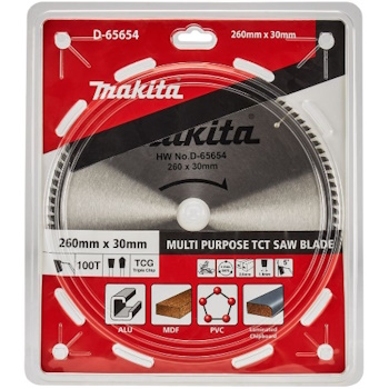 Makita TCT list testere 260mm D-65654 Makita TCT list testere 260mm D-65654
