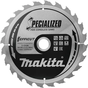 Makita list za testeru od tvrdog metala EFFICUT 260mm E-07696 Makita list za testeru od tvrdog metala EFFICUT 260mm E-07696