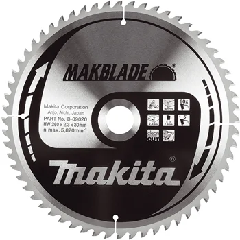 Makita list za testeru od tvrdog metala MAKBlade Plus sa 72 zubaca 250/30 mm B-09064 Makita list za testeru od tvrdog metala MAKBlade Plus sa 72 zubaca 250/30 mm B-09064
