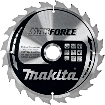 Makita list za testeru od tvrdog metala MAKForce sa 60 zubaca 235/30 mm B-08589 Makita list za testeru od tvrdog metala MAKForce sa 60 zubaca 235/30 mm B-08589