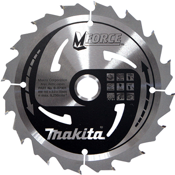 Makita list za testeru od tvrdog metala MForce sa 16 zubaca 165/20 mm B-07901 Makita list za testeru od tvrdog metala MForce sa 16 zubaca 165/20 mm B-07901