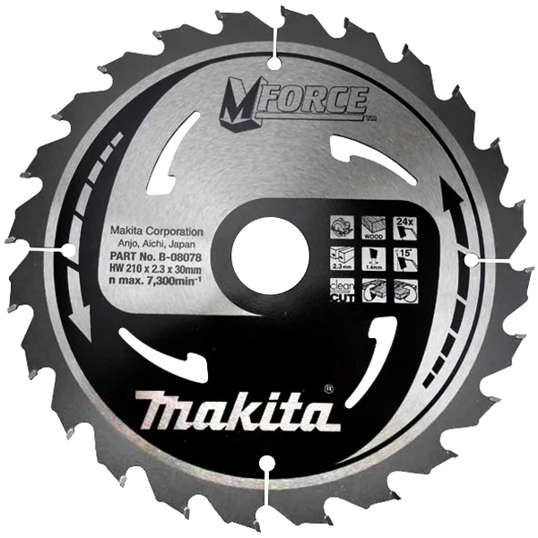 Makita list za testeru od tvrdog metala MForce sa 24 zubaca 210/30 mm B-08078 Makita list za testeru od tvrdog metala MForce sa 24 zubaca 210/30 mm B-08078