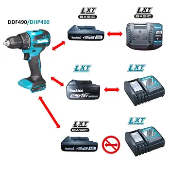 Makita akumulatorska bušilica‑odvijač 18V DDF490WV – BASIC baterija i punjač, LED osvetljenje-6