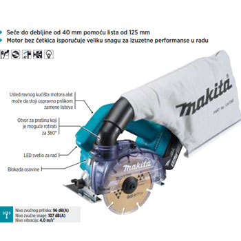 Makita akumulatorski sekač za beton DCC500Z-2