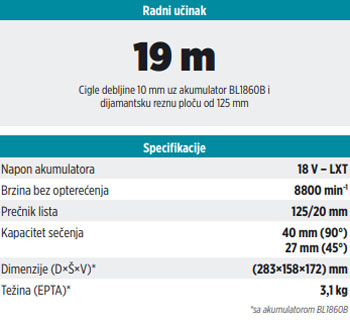 Makita akumulatorski sekač za beton DCC500Z-3