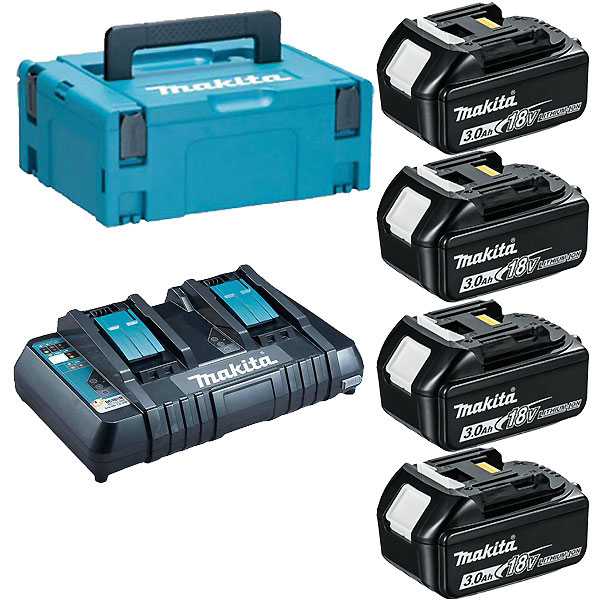 Makita set u koferu Makpac 2 197970-3 (BL1830 x 4 + DC18RD) Makita set u koferu Makpac 2 197970-3 (BL1830 x 4 + DC18RD)