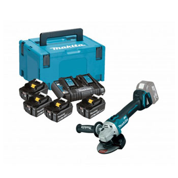 Makita SET 198830-2 akumulatorska ugaona brusilica DGA504Z (MakPac 4) + 4x baterija BL1830B 