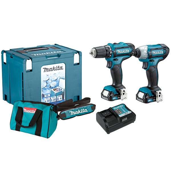 Makita aku set odvijača (DF331D + TD110D) 2,0 Ah u rashladnoj torbi sa dve baterije i punjačem CLX201AX6 Makita aku set odvijača (DF331D + TD110D) 2,0 Ah u rashladnoj torbi sa dve baterije i punjačem CLX201AX6