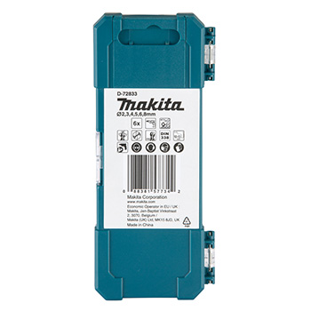 Makita 6-delni set HSS-TiN economy burgija za metal 2-8mm D-72833-1