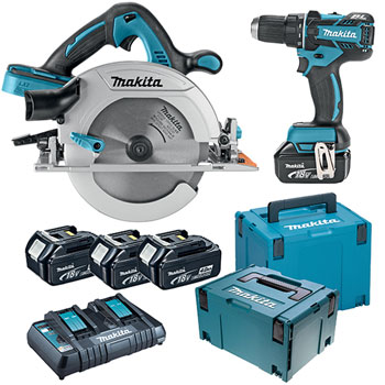 Makita set LXT DLX2067PMJ (DDF480+DHS710+DC18RD+4xBL1840+MakPacx3)