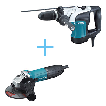 Makita set čekić-bušilica + ugaona brusilica HR4002+GA5030