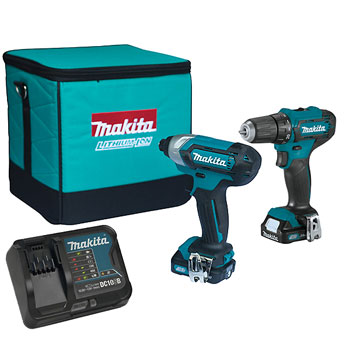 Makita aku set odvijača (DF333D + TD110D) 2,0 Ah u torbi sa dve baterije i punjačem CLX224SA Makita aku set odvijača (DF333D + TD110D) 2,0 Ah u torbi sa dve baterije i punjačem CLX224SA