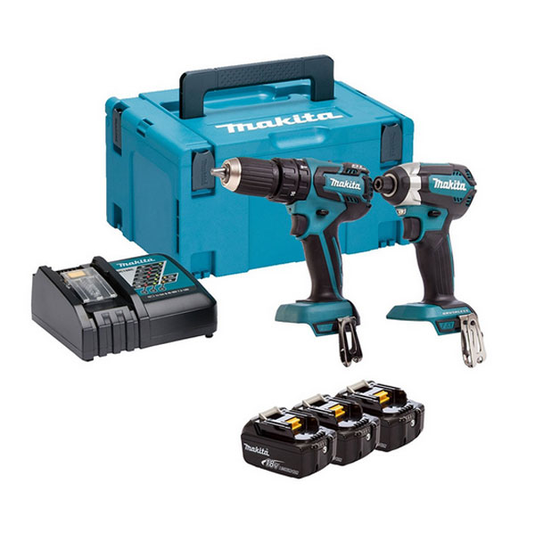 Makita set DLX2173JX1 (DHP459+DTD153+DC18RC+3xBL1830B+MakPac 3)