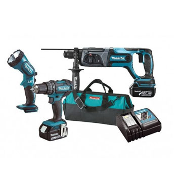 Makita aku set DLX3043 (DHR241+DHP482+DEADML185+2xBL1830B+Torba)