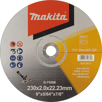 Makita tanka rezna ploča za inox 230x2x22.23mm D-75568 Makita tanka rezna ploča za inox 230x2x22.23mm D-75568