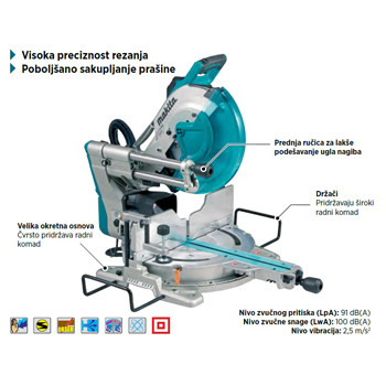 Makita potezno-nagibna testera LS1219L-1