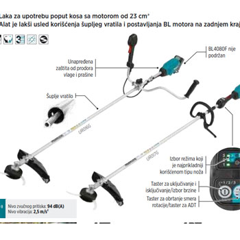 Makita akumulatorska trimer/kosa XGT UR017GZ + POKLON Makita baterija XGT Li-ion 40V/4.0Ah BL4040F 1910N6-8 Makita akumulatorska trimer/kosa XGT UR017GZ + POKLON Makita baterija XGT Li-ion 40V/4.0Ah BL4040F 1910N6-8
