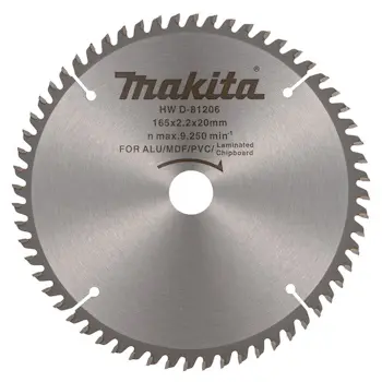 Makita višenamenski cirkularni list za različite materijale 165x20x2.2mm 60T 5g D-81206 Makita višenamenski cirkularni list za različite materijale 165x20x2.2mm 60T 5g D-81206