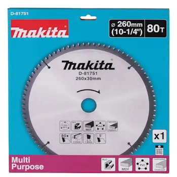 Makita višenamenski list testere 260x30x2.6 80T 5g D-81751 Makita višenamenski list testere 260x30x2.6 80T 5g D-81751