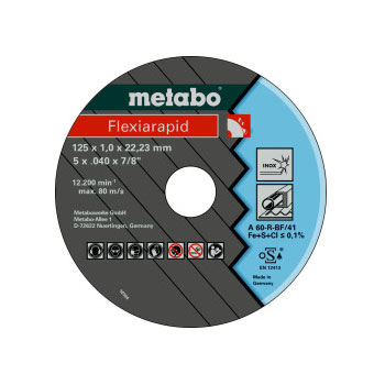 Metabo rezni disk za grubu obradu INOX 125x1.0x22.23 616099000 Metabo rezni disk za grubu obradu INOX 125x1.0x22.23 616099000