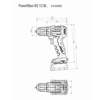 Metabo akumulatorska bušilica odvijač PowerMaxx BS 12 BL Q 601039500-1