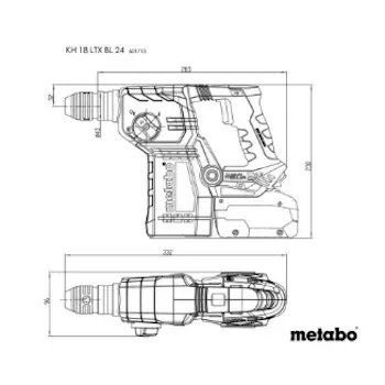 Metabo akumulatorski pneumatski čekić SDS-plus 18V 2x4.0Ah KH 18 LTX BL 24 601713800-3