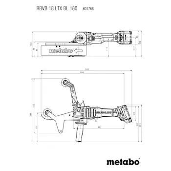 Metabo akumulatorska tračna brusilica za cevi 18V RBVB 18 LTX BL 180 601768840 Metabo akumulatorska tračna brusilica za cevi 18V RBVB 18 LTX BL 180 601768840