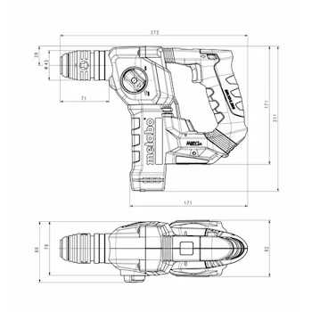 Metabo akumulatorski pneumatski čekić BH 18 LTX BL 16 SDS-plus Solo 600324850-7 Metabo akumulatorski pneumatski čekić BH 18 LTX BL 16 SDS-plus Solo 600324850-7