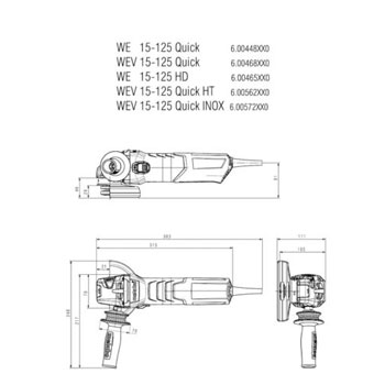 Metabo električna ugaona brusilica 600468920 WEV 15-125 QUICK Metabo električna ugaona brusilica 600468920 WEV 15-125 QUICK