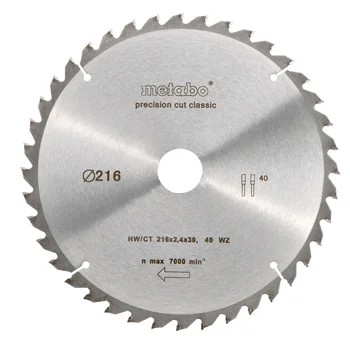 Metabo list kružne testere HW/CT 216 x 30 / 40 zuba 628060000 Metabo list kružne testere HW/CT 216 x 30 / 40 zuba 628060000