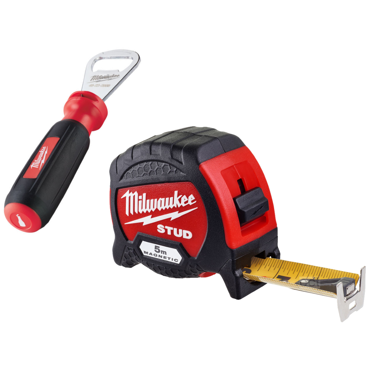 Milwaukee magnetni metar STUD 5m x 32mm + Milwaukee otvarač za flaše 4932478794 Milwaukee magnetni metar STUD 5m x 32mm + Milwaukee otvarač za flaše 4932478794