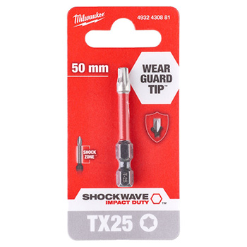 Milwaukee udarni bit T25 x 50mm 1/4 Milwaukee udarni bit T25 x 50mm 1/4