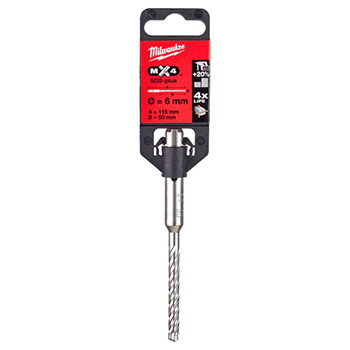 Milwaukee SDS+ 4-rezna burgija MX4 6x115mm 4932352011 Milwaukee SDS+ 4-rezna burgija MX4 6x115mm 4932352011