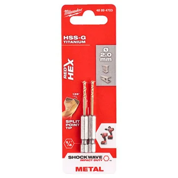 Milwaukee udarna burgija za metal HSS-G TiN HEX 1/4 Milwaukee udarna burgija za metal HSS-G TiN HEX 1/4