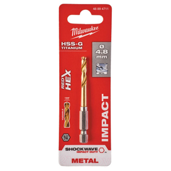 Milwaukee udarna burgija za metal HSS-G TiN HEX 1/4