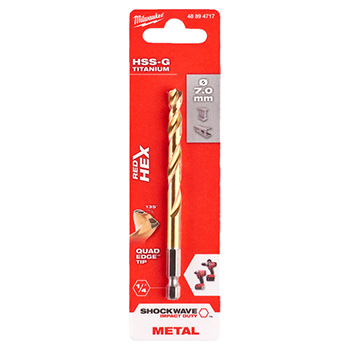 Milwaukee udarna burgija za metal HSS-G TiN HEX 1/4 Milwaukee udarna burgija za metal HSS-G TiN HEX 1/4