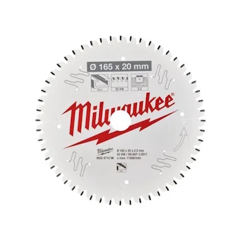 Milwaukee list testere 165x20mm Z52 4932471296 Milwaukee list testere 165x20mm Z52 4932471296