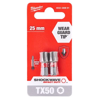 Milwaukee udarni bitsevi T50 x 25mm 1/4