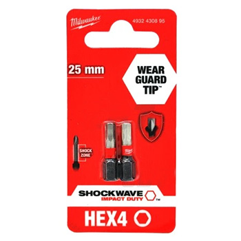 Milwaukee udarni bitsevi HEX 4 x 25mm 1/4 Milwaukee udarni bitsevi HEX 4 x 25mm 1/4