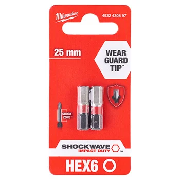 Milwaukee udarni bitsevi HEX 6 x 25mm 1/4 Milwaukee udarni bitsevi HEX 6 x 25mm 1/4