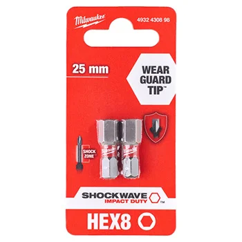 Milwaukee udarni bitsevi HEX 8 x 25mm 1/4 Milwaukee udarni bitsevi HEX 8 x 25mm 1/4