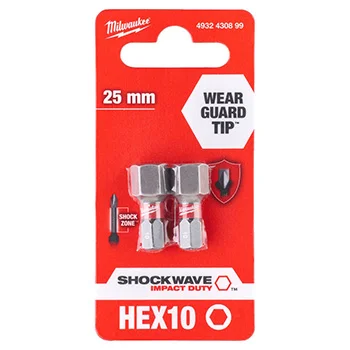 Milwaukee udarni bitsevi HEX 10 x 25mm 1/4 Milwaukee udarni bitsevi HEX 10 x 25mm 1/4