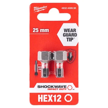 Milwaukee udarni bitsevi HEX 12 x 25mm 1/4 Milwaukee udarni bitsevi HEX 12 x 25mm 1/4