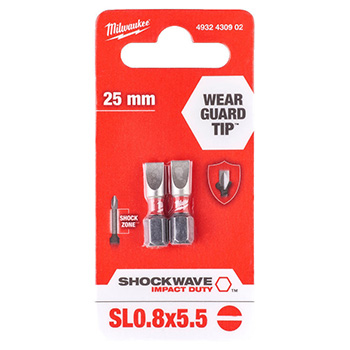 Milwaukee udarni bitsevi 0.8 x 5.5 x 25mm 1/4 Milwaukee udarni bitsevi 0.8 x 5.5 x 25mm 1/4