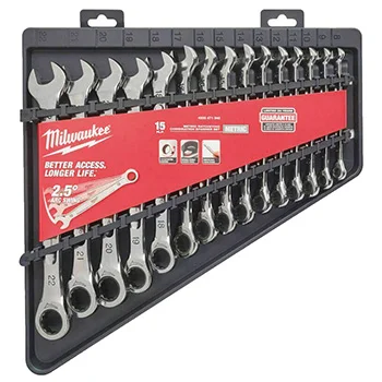 Milwaukee set viljuškasto-okastih ključeva sa krckalicom 8-22mm 15/1 4932471340 Milwaukee set viljuškasto-okastih ključeva sa krckalicom 8-22mm 15/1 4932471340