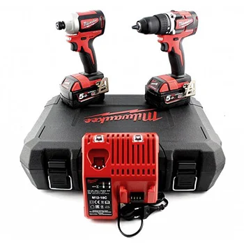 Milwaukee aku set - bušilica-odvijač + udarni odvijač + punjač + 2 baterije + kofer M18 CBLPP2B-502C-2