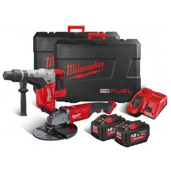 Milwaukee aku set 1 (čekić bušilica + brusilica + 2 baterije 12Ah + punjač + 2 kofera) M18 FHPPP2A-122C 4933464902 Milwaukee aku set 1 (čekić bušilica + brusilica + 2 baterije 12Ah + punjač + 2 kofera) M18 FHPPP2A-122C 4933464902