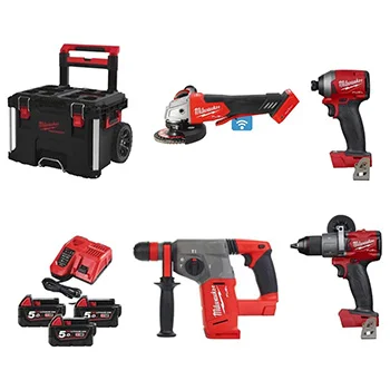 Milwaukee aku set - vibraciona bušilica-odvijač + udarni odvijač + bušilica-čekić + ugaona brusilica + punjač + 3 baterije + PACKOUT™ kutija M18 FPP4M-503P SET-1 Milwaukee aku set - vibraciona bušilica-odvijač + udarni odvijač + bušilica-čekić + ugaona brusilica + punjač + 3 baterije + PACKOUT™ kutija M18 FPP4M-503P SET-1
