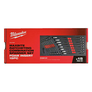 Milwaukee set brzih viljuškasto-okastih ključeva MAX BITE™ 8-22mm 15/1 u penastom modulu 4932479828-4